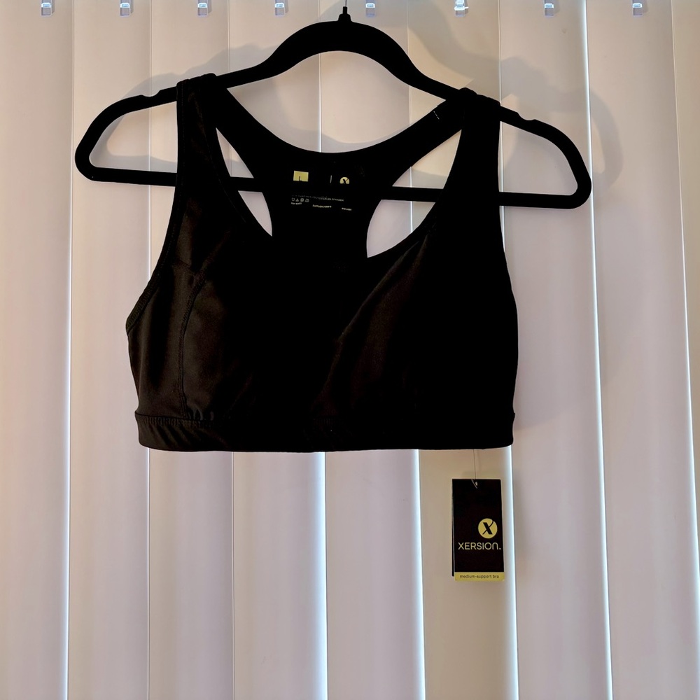 Xersion Black Sports Bra Moisture-Wicking Racerback Size L - Picture 2 of 10